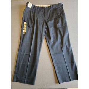 Haggar Mens Iron Free Classic Navy Blue Dress Pants Stretch Twill 44Wx30L NEW